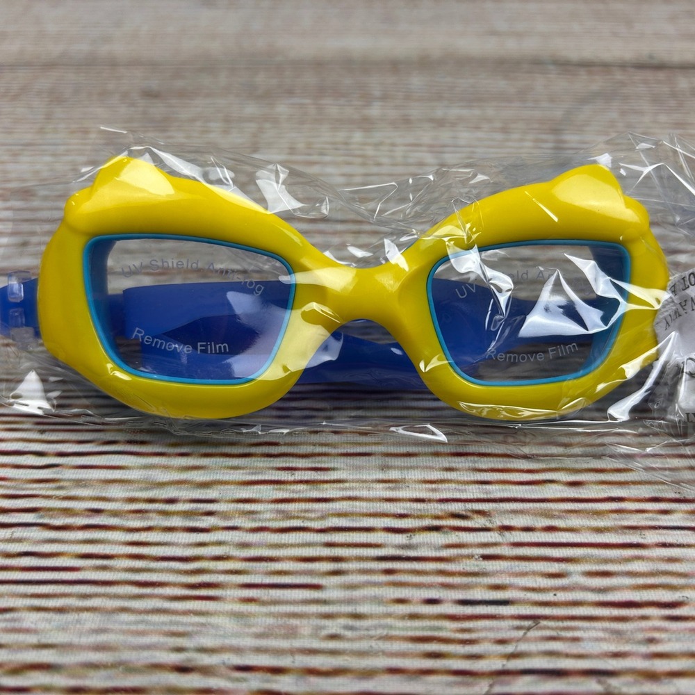 KOMETRA Kids Swim Goggles 2 Pack Yellow Blue Green Pink Cat Ear KOKG01-2 NEW